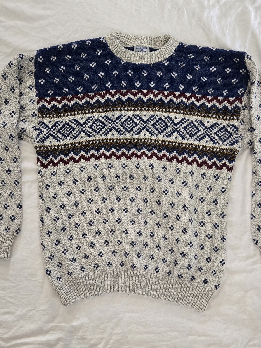 Vintage Cambridge Classics 100% Cotton Crewneck Pullover Sweater Men's M